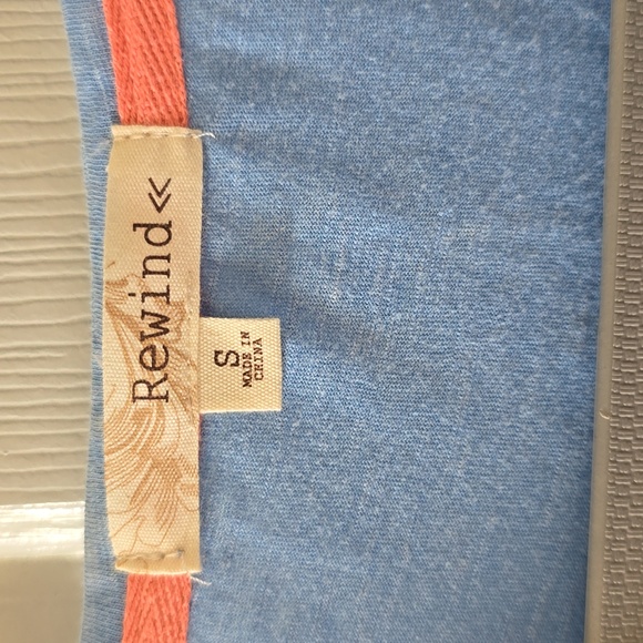 REWIND BRAND WOMENS BLUE SHORT SLEEVE SUMMER TOP SIZE SMALL - Picture 6 of 14